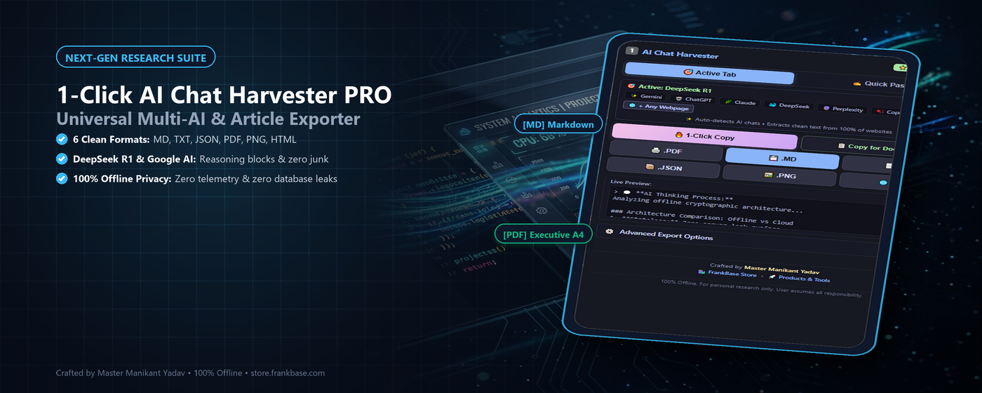 1-Click AI Chat Harvester Marquee Banner Showcase